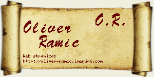 Oliver Ramić vizit kartica